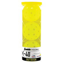 Load image into Gallery viewer, Franklin X-40 Outdoor Pickleballs - Official ball of the US Open - Tube of 3