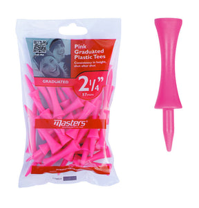 Masters Plastic Graduated 2.25" Pink Golf Tees - Bag of 25