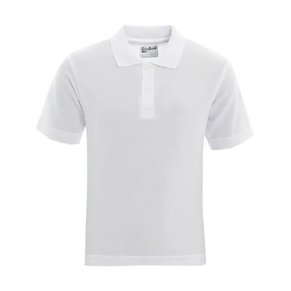 One+All Woodbank Plain White Polo Shirt