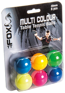 Fox Coloured table tennis balls 6 pack